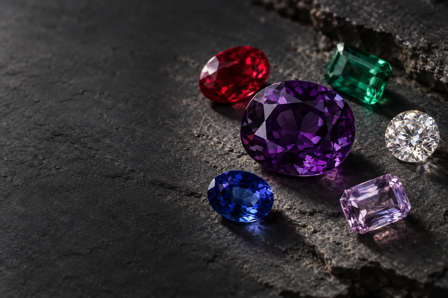 Illustrative precious-stone or jewelry composition; not offered inventory